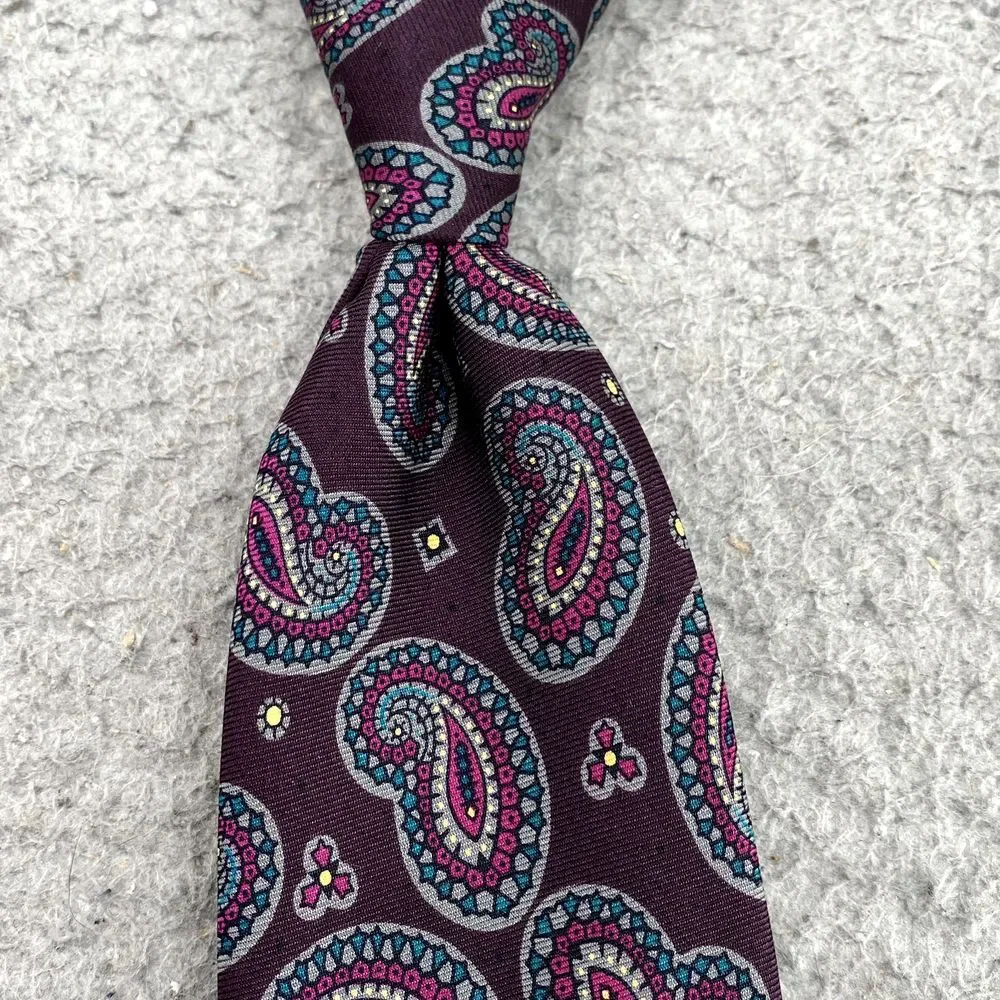 Robert Talbott Men's Silk Necktie‎ 90's Paisley Corpcore Business Formal Career